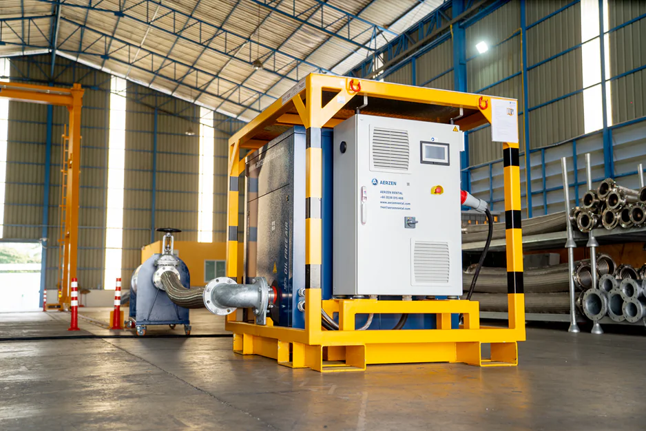 AERZEN BVO containerised oil-free blower for rental — long-term deployment, plug-and-play