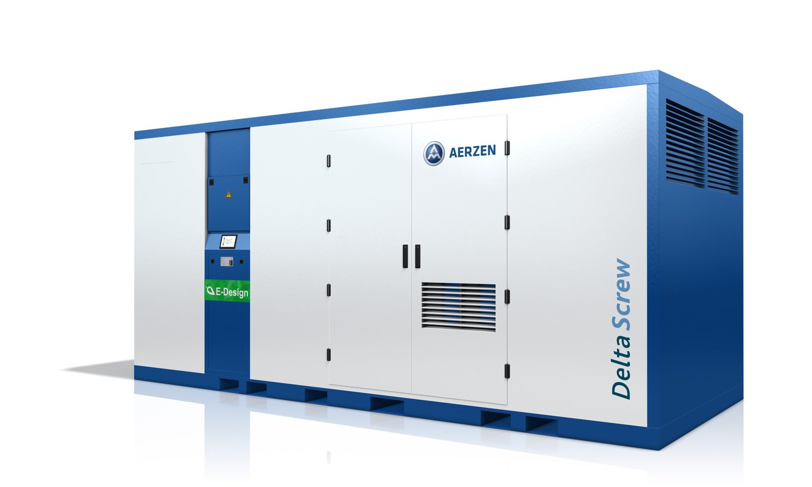 AERZEN Delta Screw E-Compressor — oil-free screw compressor ที่ผ่านการรับรอง ISO 8573-1 Class 0 เหมาะสำหรับกระบวนการผลิตที่ต้องการอากาศอัดปลอดน้ำมัน 100%