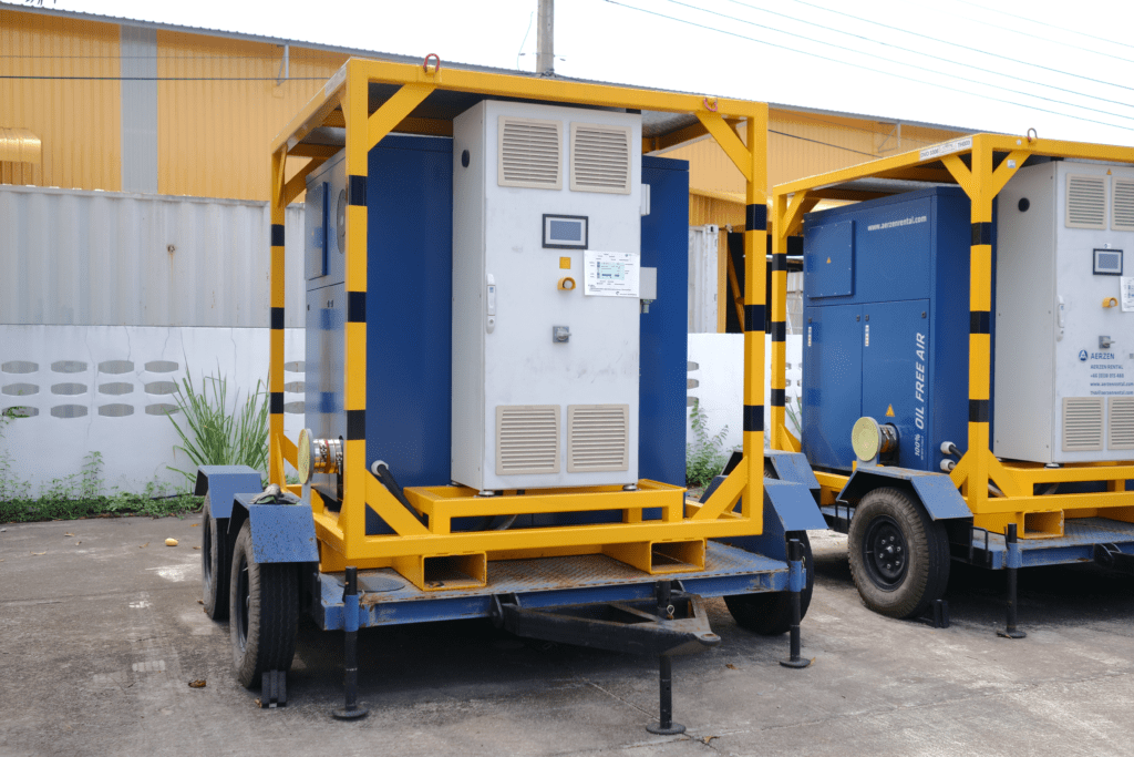 AERZEN mobile trailer-mounted blower for rapid 24h deployment — AERZEN Rental Thailand emergency rental
